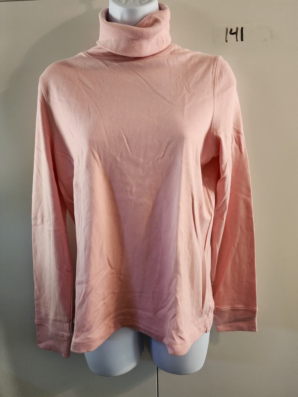 Lauren Ralph Lauren Top Womens Light Pink Embroidered LRL Turtleneck Cotton Tee